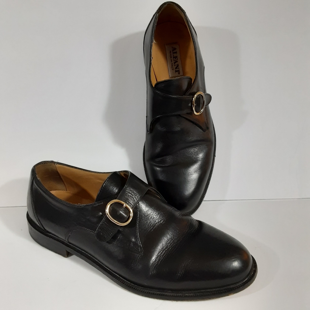 Alfani Made in Italy Black Leather Dress Shoes